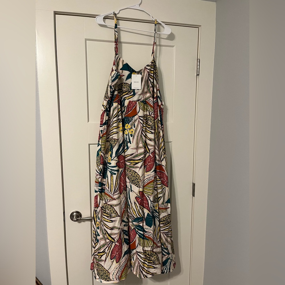 Colorful Leaf Print Maxi Dress